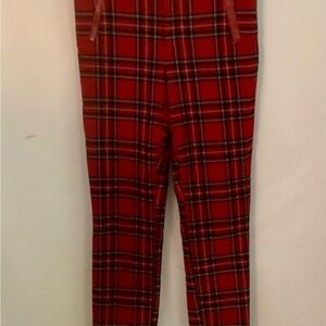 Hollister Red Plaid Pants